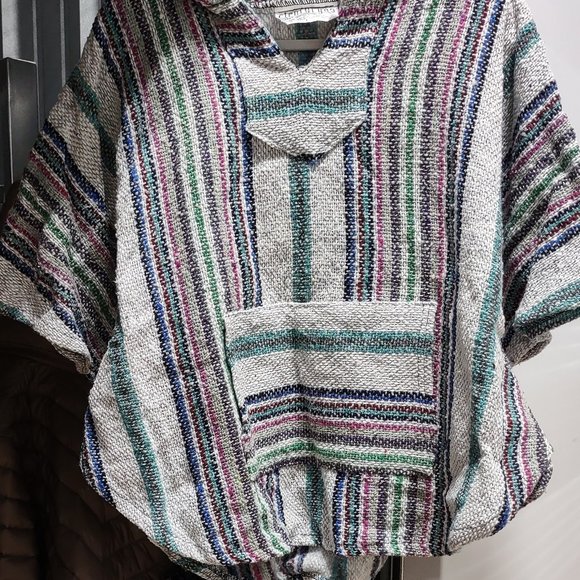Multi-colored baja hoodie-style poncho from Cienfuegos size Large - NWT - Picture 2 of 4